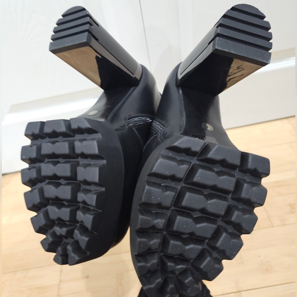 Dolls Kill Punk Goth Azalea Wang Mel Black Lace Up Buckle Mel Ankle Boots 9 New - Picture 10 of 10